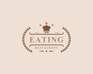 Vintage Retro Badge Restaurant and Cafe icons, Fast Food Logo Design Silhouettes