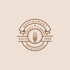 Vintage Retro Badge Restaurant and Cafe icons, Fast Food Logo Design Silhouettes