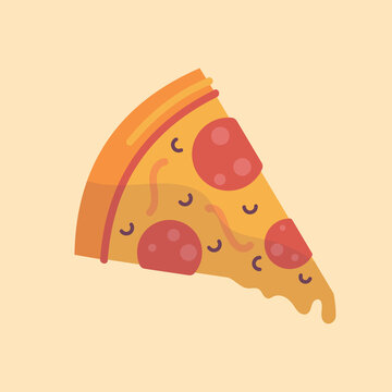 slice of pizza, pizza form top, pizza icon, cartoon pizza, flat pizza, pepperoni pizza with slice