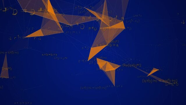 Mathematical formulas move in space, science and mathematical research and development concepts. Video loop