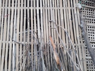 Texture bamboo fence 