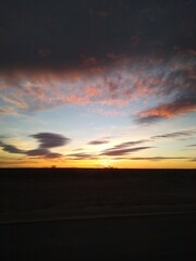 sunset over the river