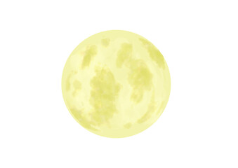 満月の水彩イラスト