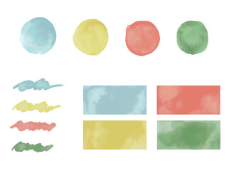 水彩で描いたグラフィック素材イラスト