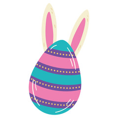 Isolated colored easter egg with bunny ears Vector