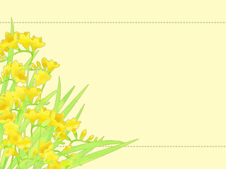 黄色いフリージアのイラストフレーム