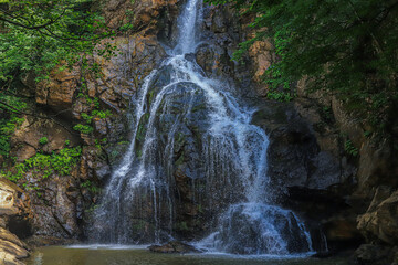 a very impressive but not high waterfall