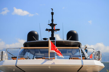 Navigation radar system antennas of big motor yacht