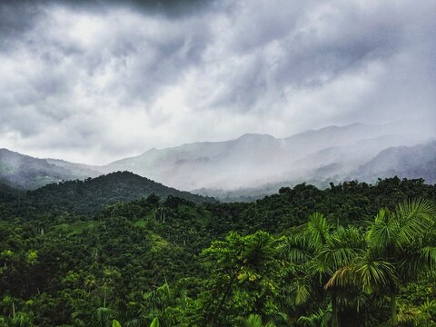 clouds in the mountains