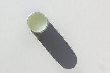 Closeup of a tub of petroleum jelly.