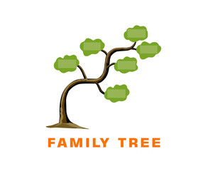 family tree vector, editable image isolated on white.