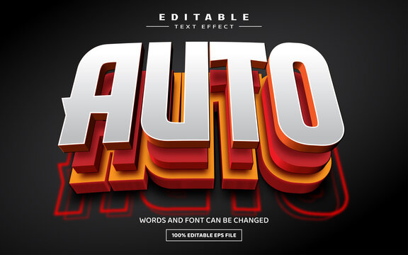 Auto 3D editable text effect template
