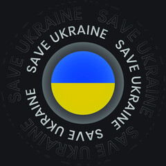 Pray for Ukraine sign. Heart icon with colors of Ukrainian flag. Vector isolated on white