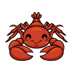 Cute little lobster cartoon character