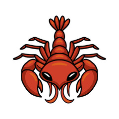 Cute little lobster cartoon character