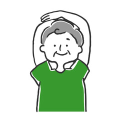 ストレッチをするシニア男性