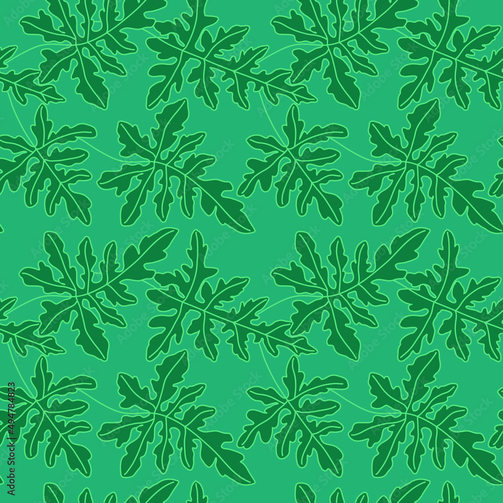 Poster vector seamless pattern with leaves, repeatable minimalistic background. repeatable botanical backdr