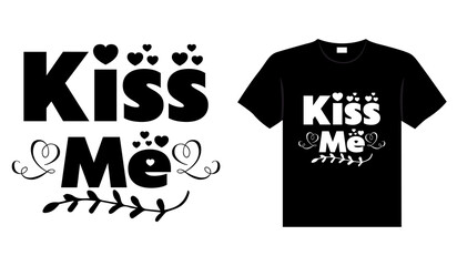 Kiss typography t shirt design