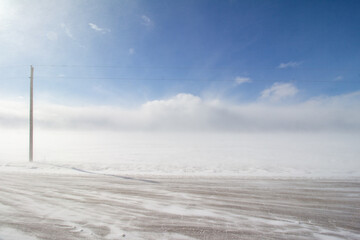 Fototapeta na wymiar Ontario, Canada Blizzard Feb 19, 2022