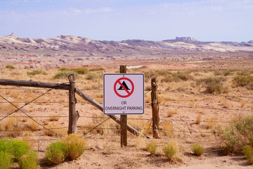 No Camping Sign in Goblin Valley State Park, Utah-USA