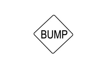 Bump traffic sign isolated on white background