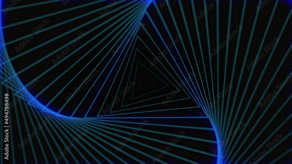 Sticker blue triangle beautiful visual loops background concept