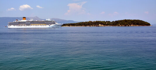 Cruise ship in the sea in Greece