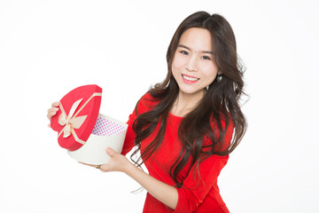 girl and her new year's gift