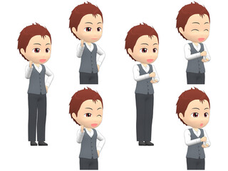 [Inspiration A] Man Vest short hair oblique angle