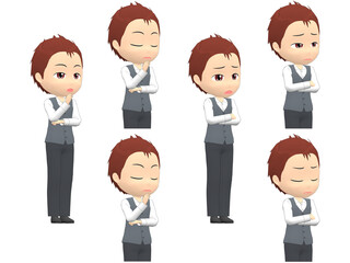 [Worry A] Man Vest short hair oblique angle