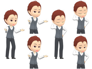 [Trouble A] Man Vest short hair oblique angle