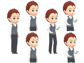 [Surprise A] Man Vest short hair oblique angle