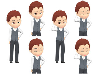 [Shy A] Man Vest short hair oblique angle