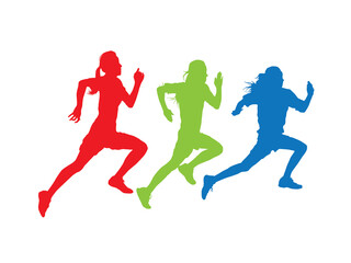 Fototapeta na wymiar Silhouettes of Runners illustration graphic vector