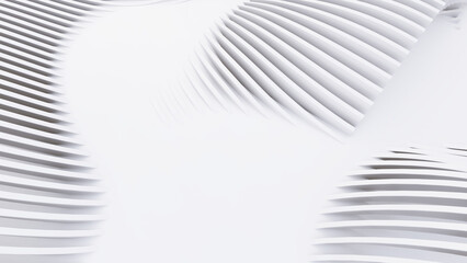 Abstract Curved Shapes. White Circular Background.