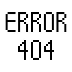 Black error 404 pixel. Grunge texture. Internet technology. Vector illustration. stock image. 