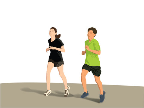 Run Together on illustration graphic vector