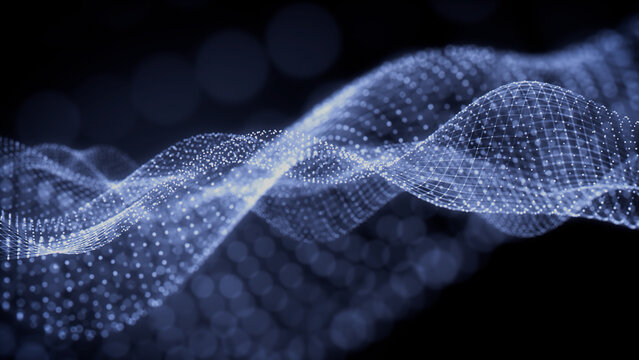 Big Data Concept. Blue, Futuristic Digital Style. 3D Render.