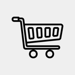 Shopping cart icon in line style about black friday, use for website mobile app presentation