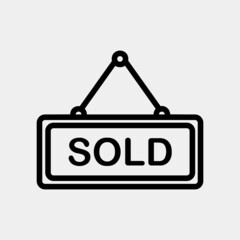 Sold out board icon in line style about black friday, use for website mobile app presentation