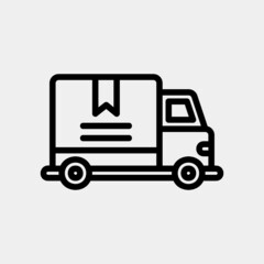 Delivery truck icon in line style about black friday, use for website mobile app presentation