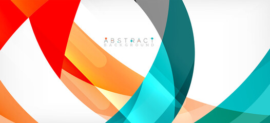 Obraz premium Color circle shapes, minimal geometric background. Trendy dynamic composition. Vector Illustration For Wallpaper, Banner, Background, Landing Page