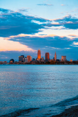 Fototapeta na wymiar Cleveland Ohio Skyline on Lake Erie