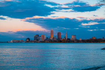 Cleveland Ohio Skyline on Lake Erie