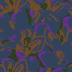 Floral Brush strokes Seamless Pattern Design