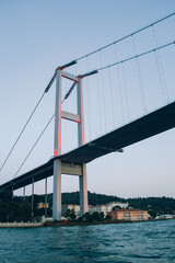 Panoramic photo of a bridge in istanbul turkey