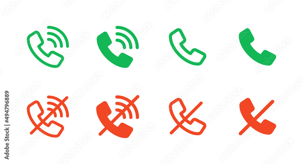 Aufkleber phone call icon collection. missed call and calling symbol vector illustration.