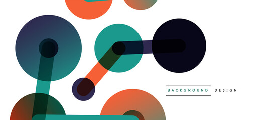 Abstract background. Round dots connected by lines. Trendy techno business template for wallpaper, banner, background or landing