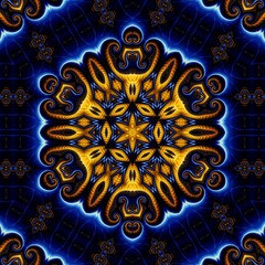 Blue Gold Abstract Art 382