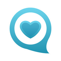 chat love logo element design template icon